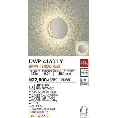 画像1: 大光電機(DAIKO)　DWP-41601Y　アウトドアライト ポーチ灯 非調光 電球色 防雨・防湿形 銅色