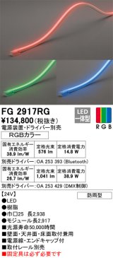 オーデリック　FG2917RG　間接照明 フレキシブルライン LED一体型 Bluetooth RGB調光調色 電源装置・ドライバー・リモコン別売 防雨形 受注品 [§]