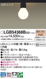 パナソニック　LGB54368BCE1　シーリングライト 配線ダクト取付型 LED(電球色) 拡散 白熱電球60形1灯器具相当 ブラック