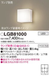 パナソニック　LGB81000　ブラケット 壁直付型 LED ランプ別売(口金GX53-1) 乳白