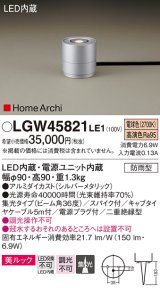 パナソニック LGW45821LE1 ガーデンライト 据置取付型 LED(電球色) 集光36度・スパイク付 防雨型 シルバーメタリック