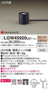 パナソニック LGW45920LE1 ガーデンライト 据置取付型 LED(電球色) 集光36度・スパイク付 防雨型 オフブラック