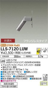 大光電機(DAIKO) LLS-7120LUW アウトドアライト ガーデンライト 非調光 電球色 ビーム角35度 フランジレスタイプ 防雨・防湿形 ステンカラー