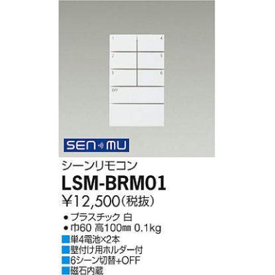 画像1: 大光電機(DAIKO) LSM-BRM01 部材 シーンリモコン 6シーン切替+OFF ホワイト