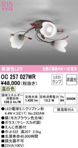 オーデリック　OC257027WR(ランプ別梱)　シャンデリア 非調光 LEDランプ 温白色