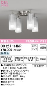 オーデリック　OC257114NR(ランプ別梱)　シャンデリア 非調光 LEDランプ 昼白色 ホワイトブロンズメッキ