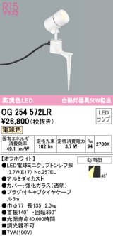 オーデリック　OG254572LR　エクステリア スポットライト LEDランプ 電球色 防雨型 オフホワイト