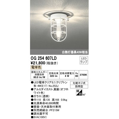 画像1: オーデリック　OG254607LD(ランプ別梱)　エクステリアポーチライト LED電球クリアミニクリプトン形 電球色 非調光