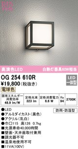 オーデリック　OG254610R　エクステリア ポーチライト LED一体型 電球色 防雨・防湿型 ブラック