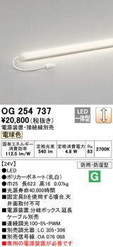 オーデリック　OG254737　間接照明 LED一体型 非調光 電球色 電源装置・接続線別売 防雨・防湿型 L600タイプ