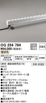 オーデリック　OG254794　間接照明 LED一体型 非調光 電球色 防雨・防湿型 L600タイプ