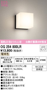 オーデリック　OG254800LR(ランプ別梱)　エクステリア ポーチライト LEDランプ 電球色 防水パッキンレス型 防雨型 ブラック