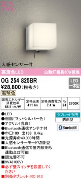 オーデリック　OG254825BR　エクステリア ポーチライト Bluetooth タブレット別売 LED一体型 電球色 人感センサー付 防雨型 マットシルバー