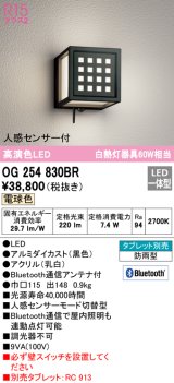 オーデリック　OG254830BR　エクステリア ポーチライト Bluetooth タブレット別売 LED一体型 電球色 人感センサー付 防雨型 ブラック