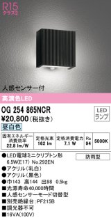 オーデリック　OG254865NCR(ランプ別梱)　エクステリア ポーチライト LEDランプ 昼白色 人感センサー付 防雨型 ブラック