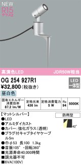 オーデリック OG254927R1 エクステリア スポットライト LED一体型 昼白色 高演色LED R15 防雨型 マットシルバー