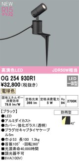 オーデリック OG254930R1 エクステリア スポットライト LED一体型 電球色 高演色LED R15 防雨型 ブラック