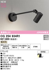 オーデリック OG254934R1 エクステリア スポットライト LED一体型 電球色 高演色LED R15 防雨型 ブラック