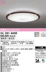 オーデリック　OL251445R　シーリングライト 12畳 調光 調色 リモコン付属 LED一体型 電球色〜昼光色 エボニーブラウン [♭]