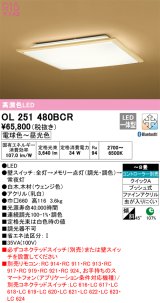 オーデリック　OL251480BCR　シーリングライト 8畳 調光 調色 和風 Bluetooth リモコン別売 LED一体型 電球色〜昼光色 白木(ウェンジ色) [♭]