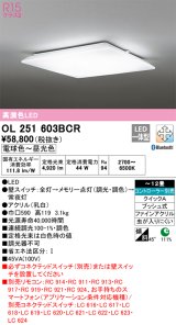 オーデリック　OL251603BCR　シーリングライト 12畳 調光 調色 Bluetooth リモコン別売 LED一体型 電球色〜昼光色 [♭]