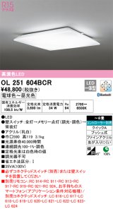 オーデリック　OL251604BCR　シーリングライト 8畳 調光 調色 Bluetooth リモコン別売 LED一体型 電球色〜昼光色 [♭]