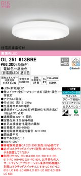 オーデリック　OL251613BRE　シーリングライト 12畳 調光 調色 Bluetooth コントローラー別売 LED一体型 電球色〜昼光色 住宅用非常灯付