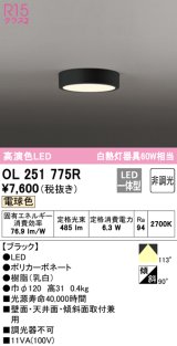 オーデリック　OL251775R　シーリングライト 非調光 LED一体型 電球色 ブラック