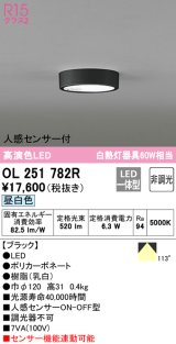 オーデリック　OL251782R　シーリングライト 非調光 LED一体型 昼白色 人感センサー付 ブラック