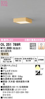 オーデリック OL251789R シーリングライト 調光 調光器別売 和風 LED一体型 電球色 木調ナチュラル