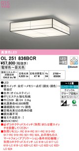 オーデリック　OL251836BCR　シーリングライト 12畳 調光 調色 和風 Bluetooth リモコン別売 LED一体型 電球色〜昼光色 白木(オイルステイン) [♭]