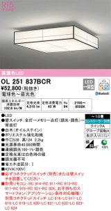 オーデリック　OL251837BCR　シーリングライト 10畳 調光 調色 和風 Bluetooth リモコン別売 LED一体型 電球色〜昼光色 白木(オイルステイン) [♭]