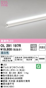 オーデリック　OL291197R　間接照明 非調光 LED一体型 昼白色 屋内用 長1500 オフホワイト