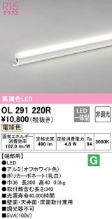 オーデリック　OL291220R　間接照明 非調光 LED一体型 電球色 屋内用 長300 端部用 オフホワイト