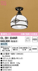 オーデリック　OL291334NR(ランプ別梱)　シーリングライト 非調光 和風 LEDランプ 昼白色 ブラック