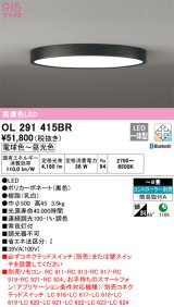 【数量限定特価】オーデリック　OL291415BR　シーリングライト 8畳 調光 調色 Bluetooth コントローラー別売 LED一体型 電球色〜昼光色 ブラック ￡