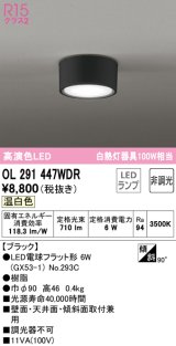 オーデリック　OL291447WDR(ランプ別梱)　シーリングライト 非調光 LEDランプ 温白色 ブラック