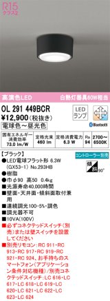 オーデリック　OL291449BCR(ランプ別梱)　シーリングライト 調光 調色 Bluetooth リモコン別売 LEDランプ 電球色〜昼光色 ブラック