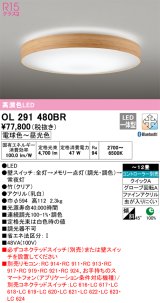 オーデリック　OL291480BR　シーリングライト 12畳 調光 調色 Bluetooth コントローラー別売 LED一体型 電球色〜昼光色 クリア