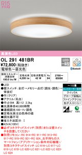 オーデリック　OL291481BR　シーリングライト 10畳 調光 調色 Bluetooth コントローラー別売 LED一体型 電球色〜昼光色 クリア