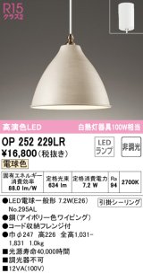 オーデリック　OP252229LR　ペンダントライト 非調光 LEDランプ 電球色 フレンジタイプ アイボリー