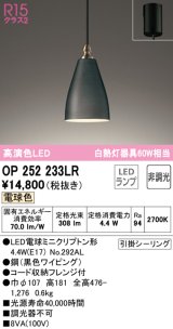 オーデリック　OP252233LR　ペンダントライト 非調光 LEDランプ 電球色 フレンジタイプ ブラック