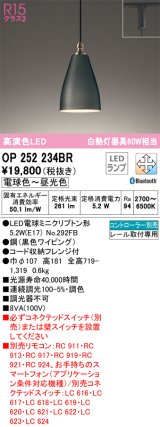 オーデリック　OP252234BR　ペンダントライト 調光 調色 Bluetooth コントローラー別売 LEDランプ 電球色〜昼光色 プラグタイプ ブラック