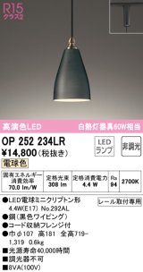 オーデリック　OP252234LR　ペンダントライト 非調光 LEDランプ 電球色 プラグタイプ ブラック