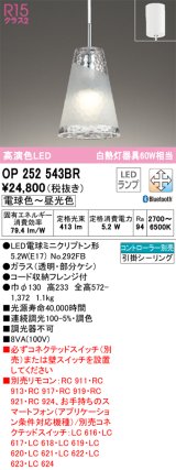 オーデリック　OP252543BR　ペンダントライト 調光 調色 Bluetooth コントローラー別売 LEDランプ 電球色〜昼光色 フレンジタイプ