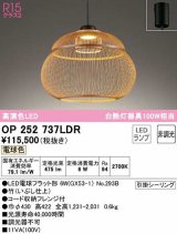 オーデリック　OP252737LDR(ランプ別梱)　ペンダントライト 非調光 和風 LEDランプ 電球色 フレンジタイプ 竹 [♭]