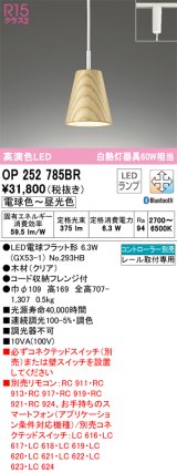 オーデリック　OP252785BR(ランプ別梱)　ペンダントライト 調光 調色 Bluetooth コントローラー別売 LEDランプ 電球色〜昼光色 プラグタイプ クリア