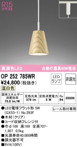 オーデリック　OP252785WR(ランプ別梱)　ペンダントライト 非調光 LEDランプ 温白色 プラグタイプ クリア