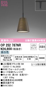 オーデリック　OP252787NR(ランプ別梱)　ペンダントライト 非調光 LEDランプ 昼白色 プラグタイプ ウォールナット色