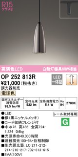 オーデリック　OP252813R　ペンダントライト 調光 調光器別売 LED一体型 電球色 プラグタイプ 黒ニッケルメッキ